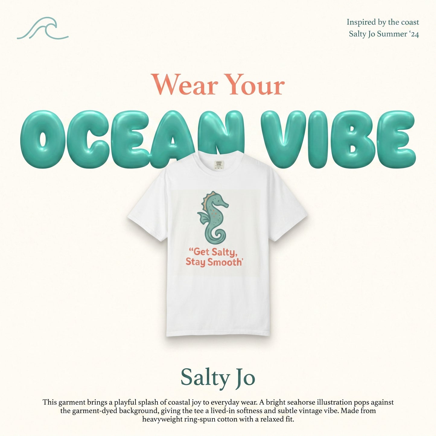 Seahorse Fun Graphic T-Shirt — Catchy Beachy Ocean Vibe - Native Salt Scrubs