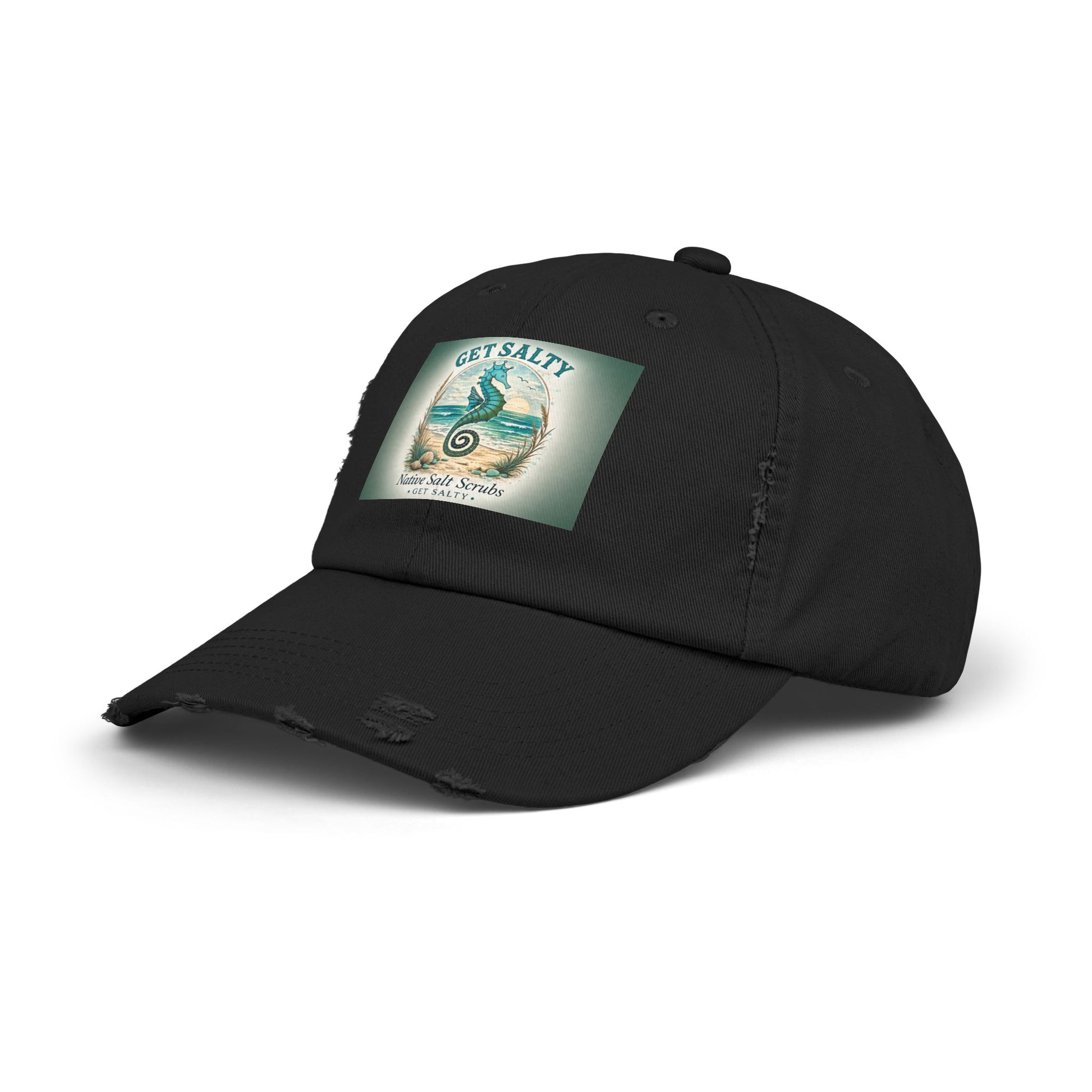 Get Salty Seahorse Distressed Cap - Native Salt Scrubs