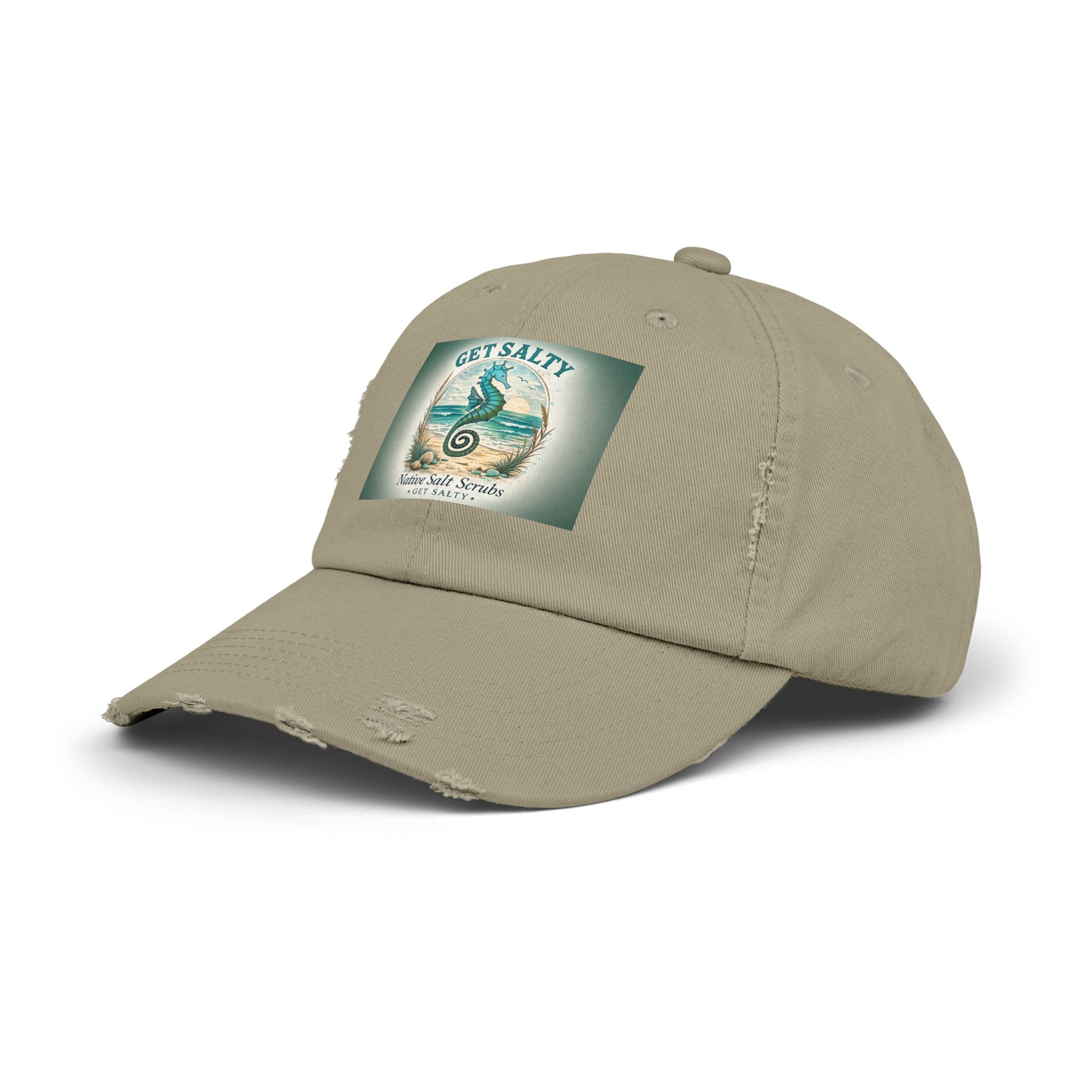Get Salty Seahorse Distressed Cap - Native Salt Scrubs