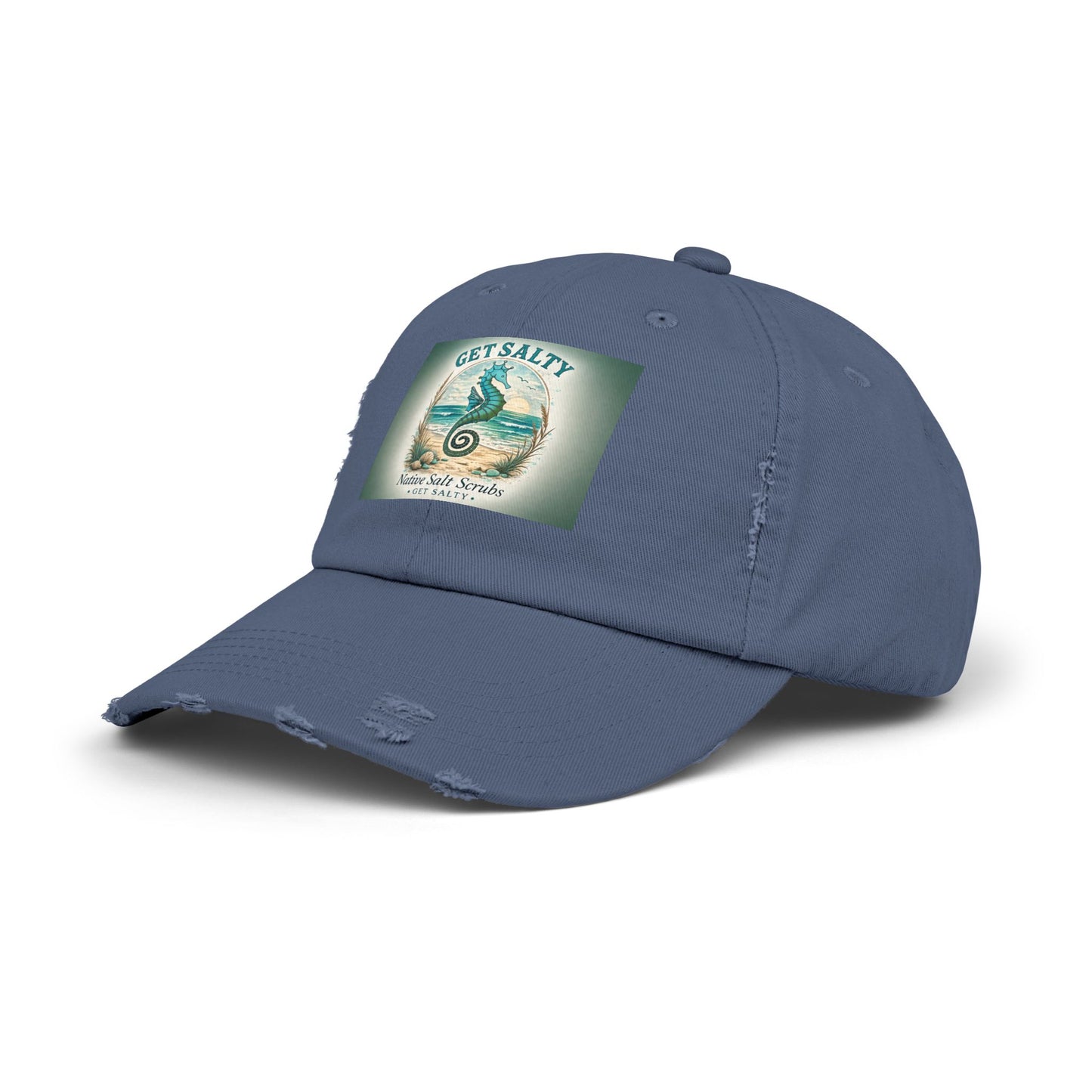 Get Salty Seahorse Distressed Cap - Native Salt Scrubs