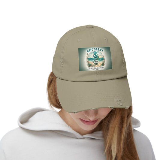 Get Salty Seahorse Distressed Cap - Native Salt Scrubs