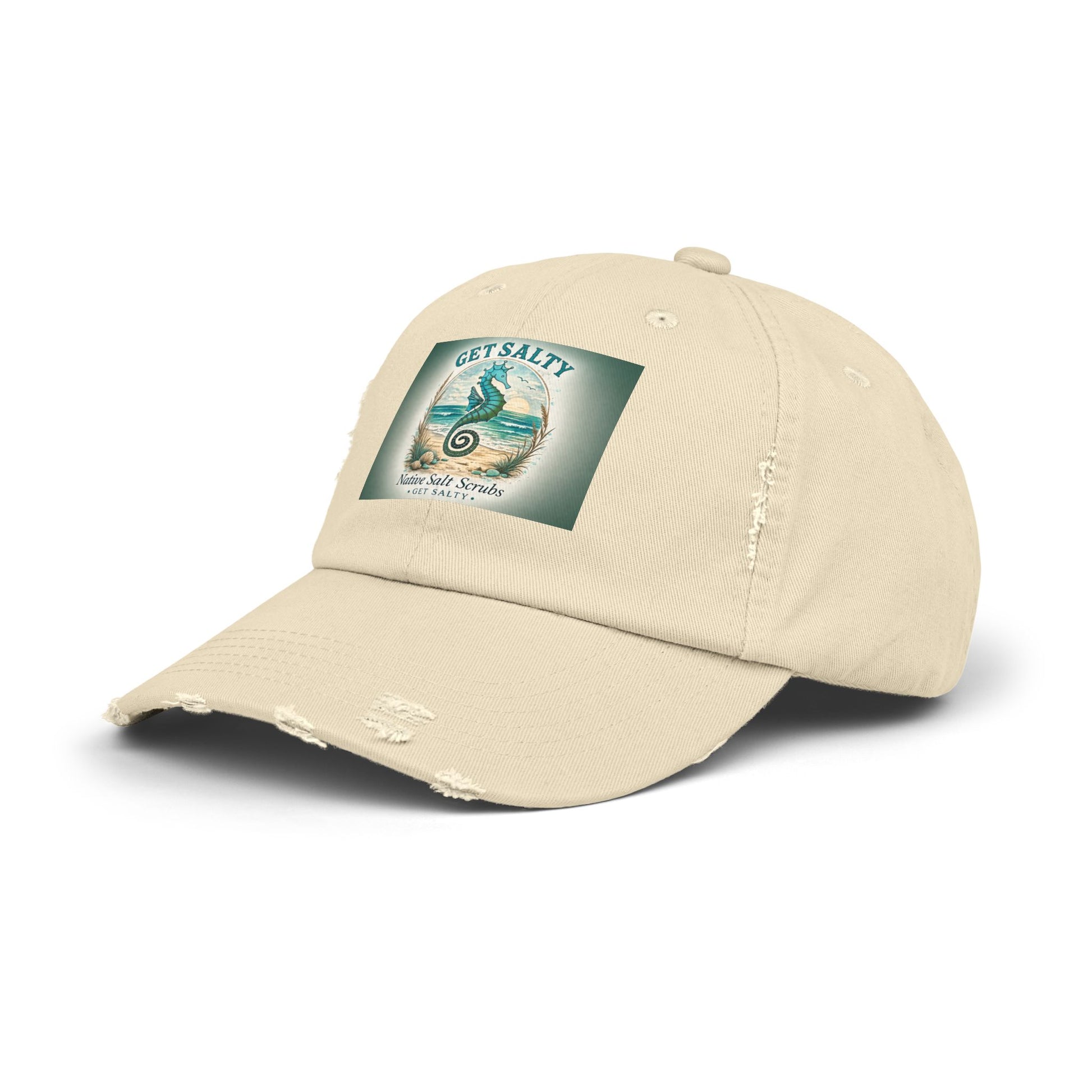 Get Salty Seahorse Distressed Cap - Native Salt Scrubs