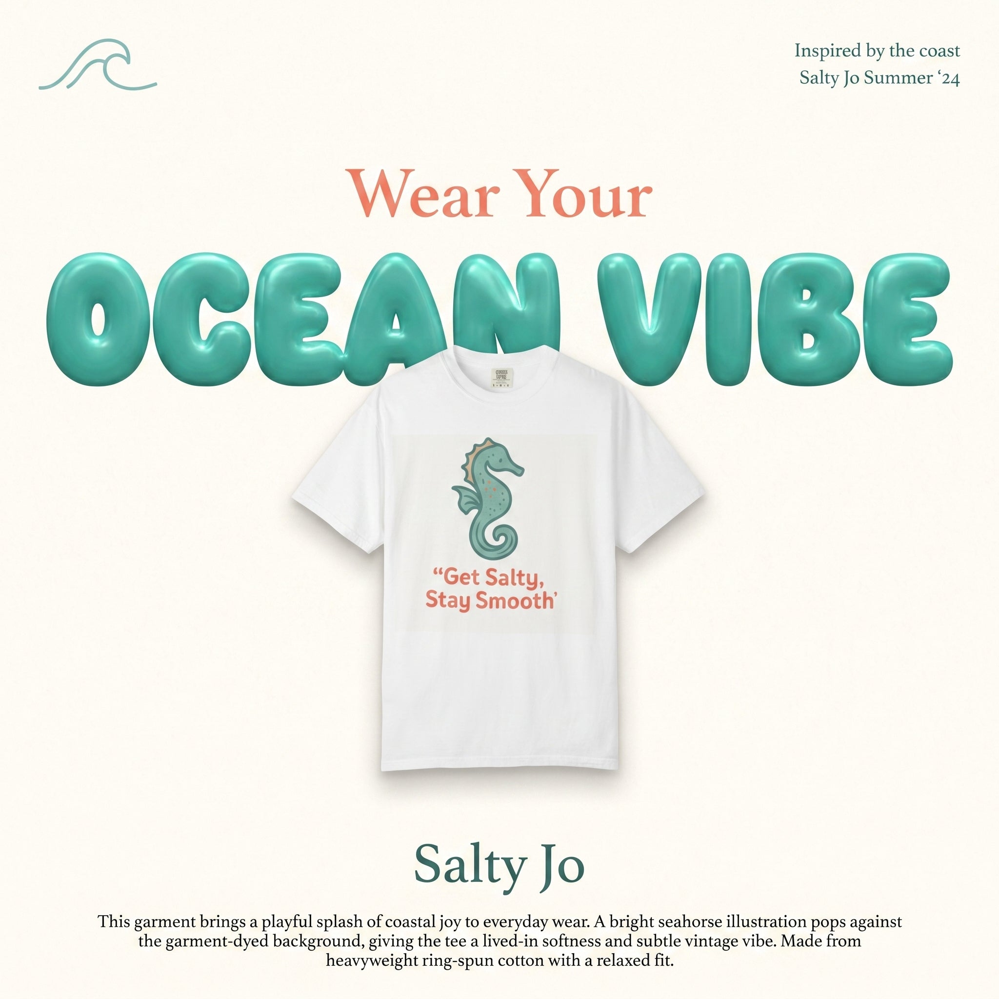 Seahorse Fun Graphic T-Shirt — Catchy Beachy Ocean Vibe - Native Salt Scrubs