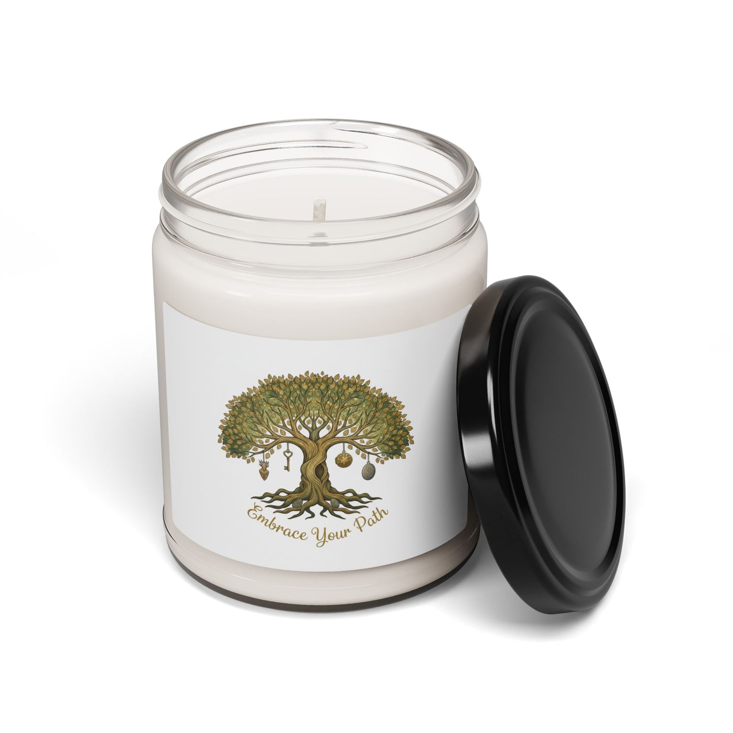 Soy Candle — "Embrace Your Path" Tree of Life Scented Candle, 9oz - Native Salt Scrubs