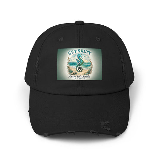 Get Salty Seahorse Distressed Cap - Native Salt Scrubs