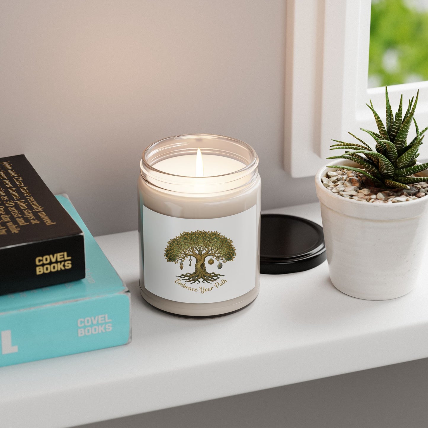 Soy Candle — "Embrace Your Path" Tree of Life Scented Candle, 9oz - Native Salt Scrubs