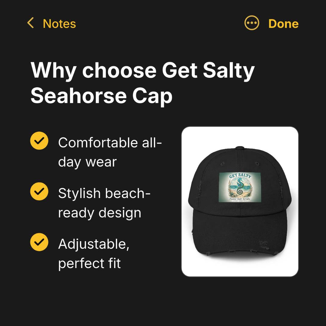 Get Salty Seahorse Distressed Cap - Native Salt Scrubs