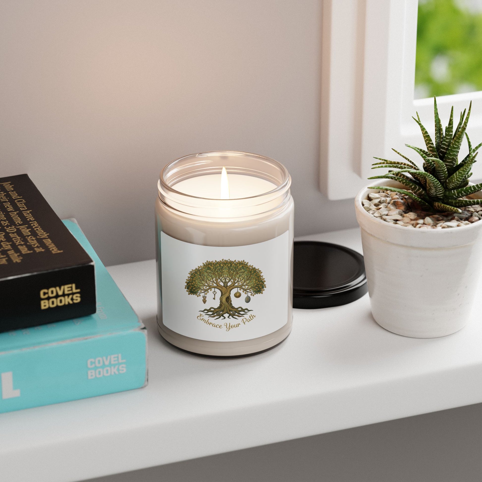 Soy Candle — "Embrace Your Path" Tree of Life Scented Candle, 9oz - Native Salt Scrubs