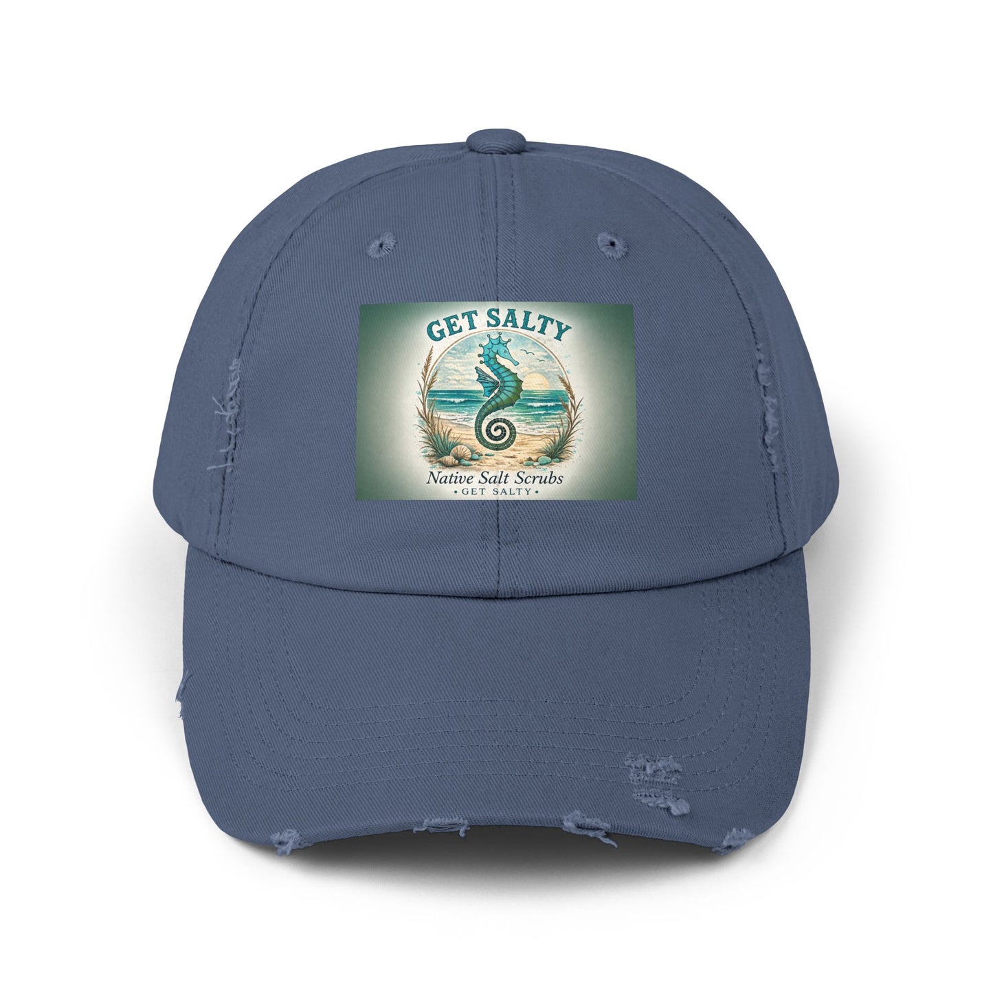 Get Salty Seahorse Distressed Cap