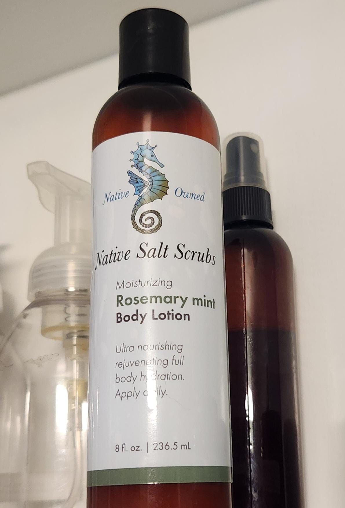 Rosemary Mint Body Lotion with Aloe & Jojoba, Organic, Cruelty Free - Native Salt Scrubs