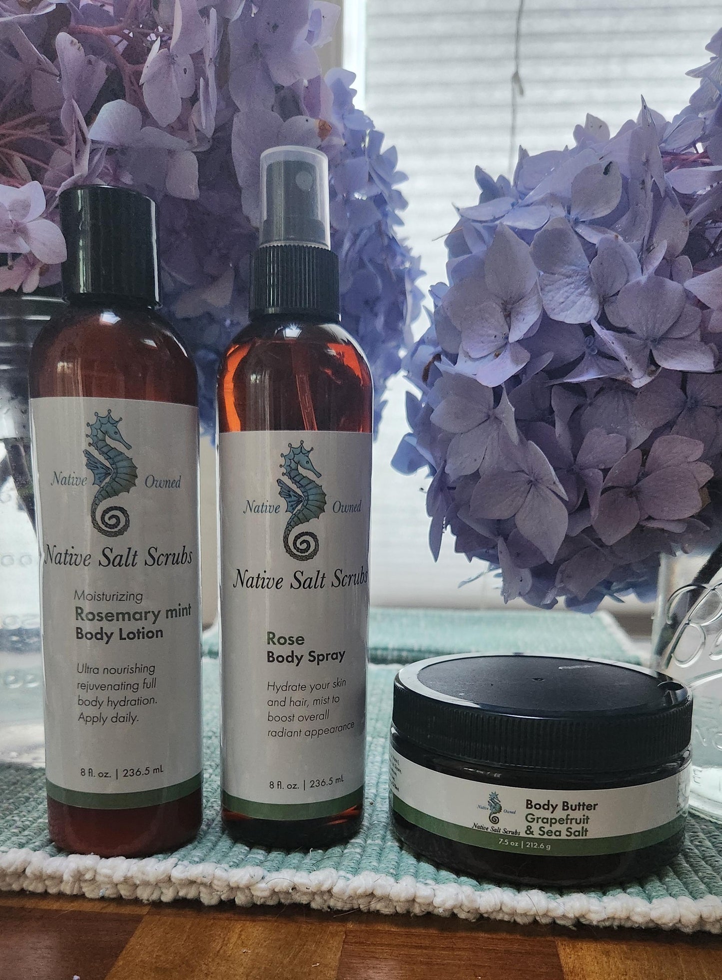 Rosemary Mint Body Lotion with Aloe & Jojoba, Organic, Cruelty Free - Native Salt Scrubs