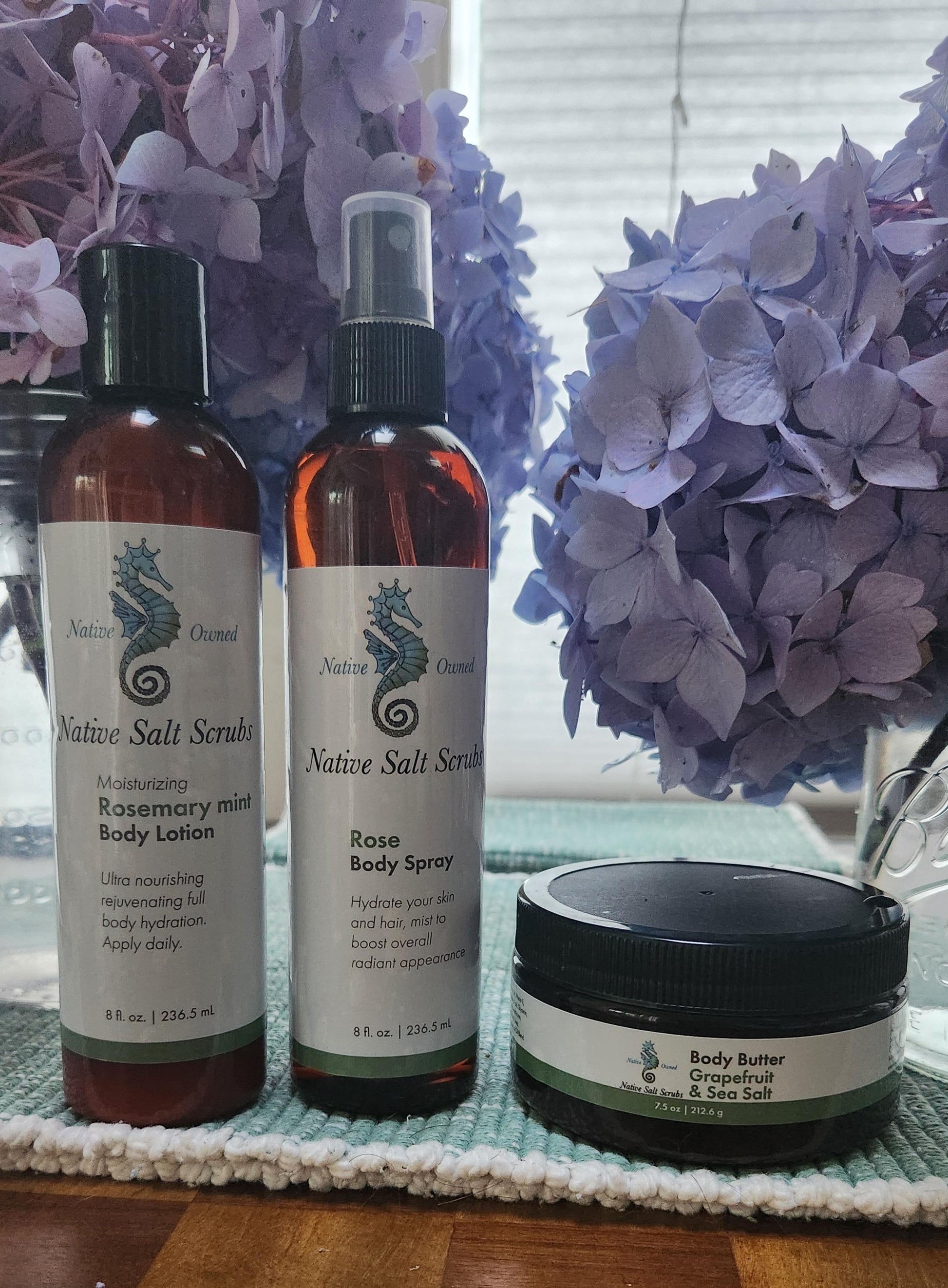 Rosemary Mint Body Lotion with Aloe & Jojoba, Organic, Cruelty Free - Native Salt Scrubs